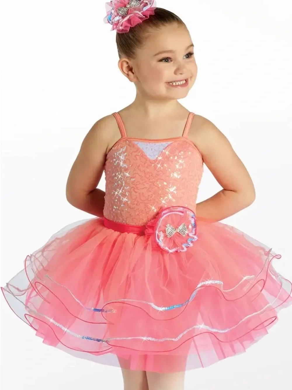 Weissman Pink Coral Tutu Dress Kids Dance Costume